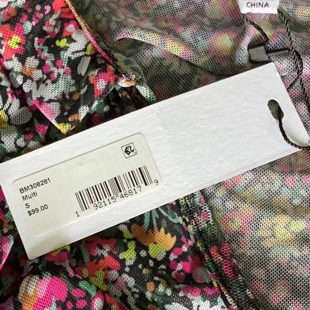 NWT STEVE MADDEN Floral Tiered Long Sleeve Midi Dress Size Small - Picture 13 of 14